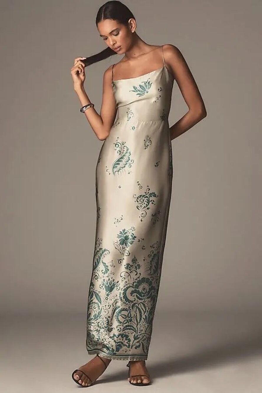 New Anthropologie Reformation Frankie Silk Maxi Dress Size 16